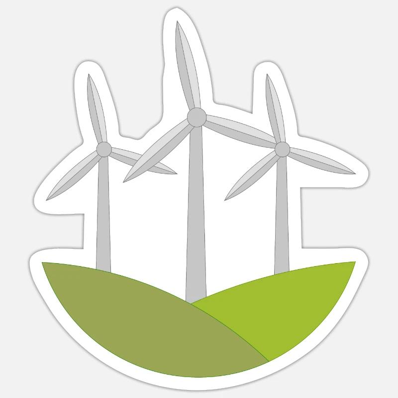 Windrad - Sticker Größe S (10 x 10 cm) - Mattweiß
