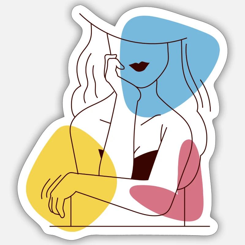 Lady - Sticker taille S (10 x 10 cm) - blanc mat