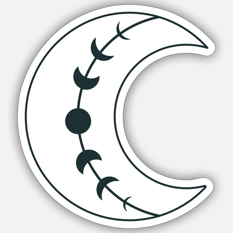 Große einzelne BOHO-Halbmondphasen Sticker Größe S (10 x 10 cm)