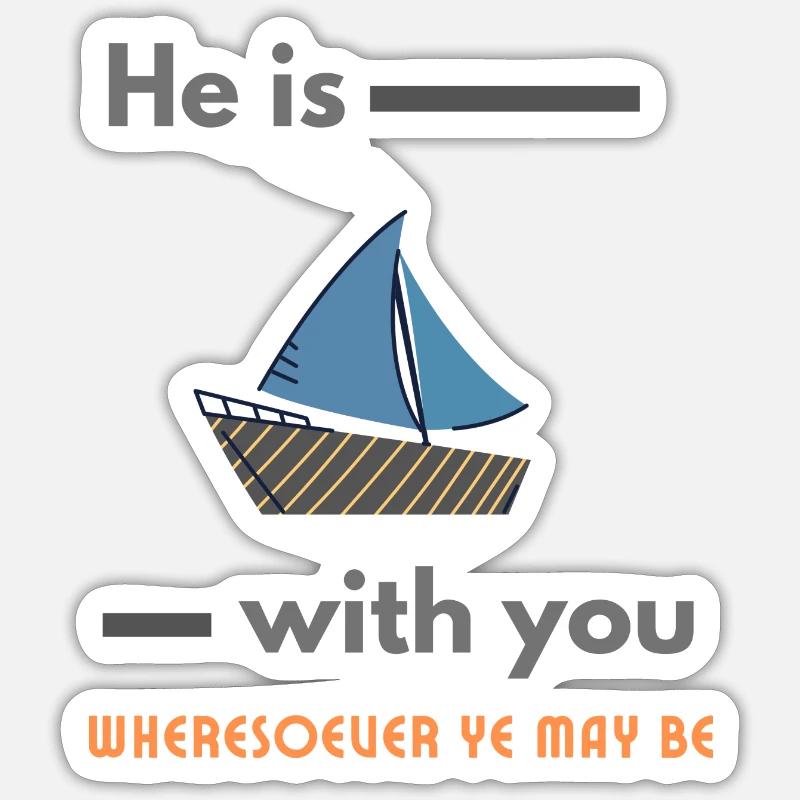 Sailing Boating Captain - Sticker size S (10 x 10 cm) - white matte