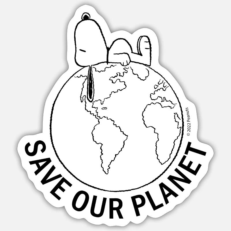 Peanuts Snoopy Save Our Planet Sticker size S (10 x 10 cm)