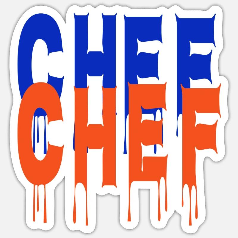 Chef. Desing pour tous les chefs - Sticker taille S (10 x 10 cm) - blanc mat