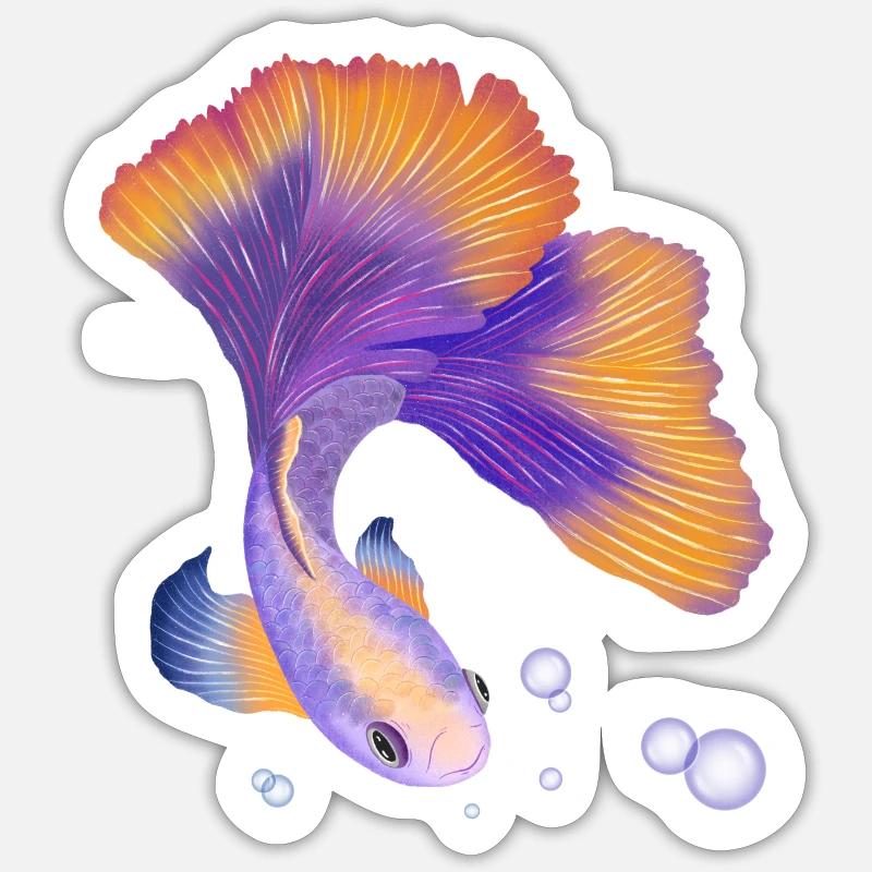 Fish. Elegant under water Sticker size S (10 x 10 cm)