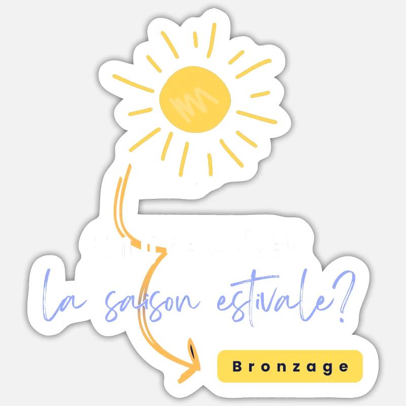 On y est, c'est la période estivale. - Sticker taille S (10 x 10 cm) - blanc mat