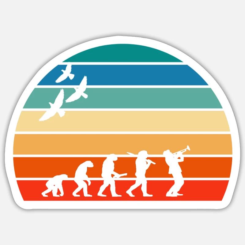 Retro Vintage Sunset Evolution SAXOPHON Sticker Größe S (10 x 10 cm)