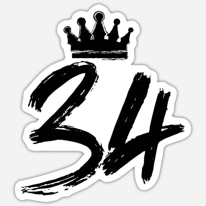 34 Couronne numérique - Sticker taille S (10 x 10 cm) - blanc mat