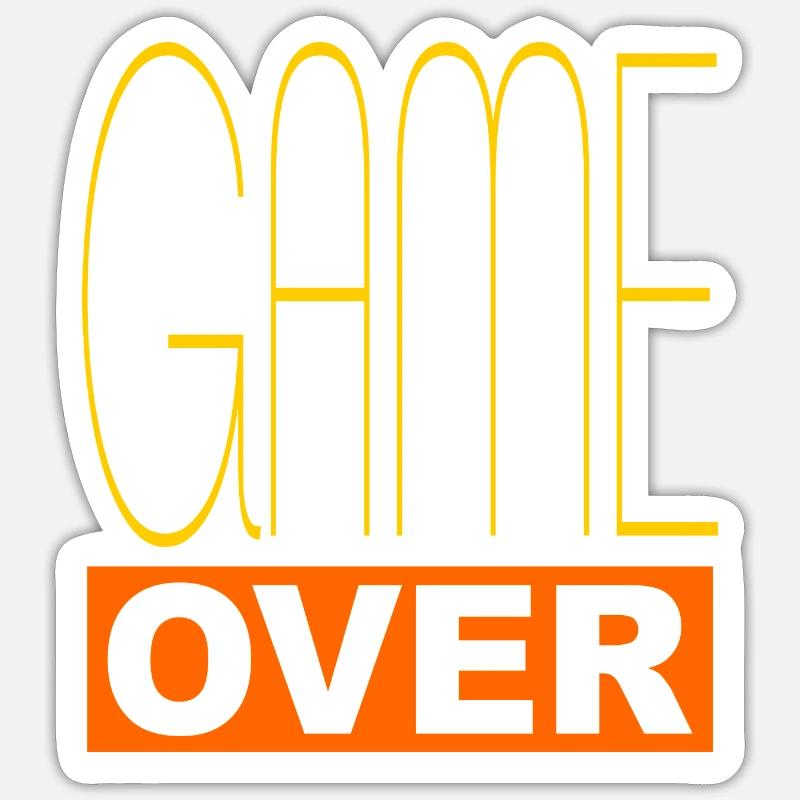Game Over - Sticker taille S (10 x 10 cm) - blanc mat