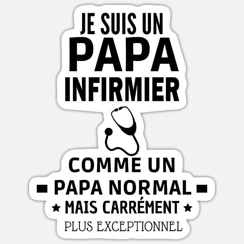 infirmier exceptionnel - Sticker taille S (10 x 10 cm) - blanc mat
