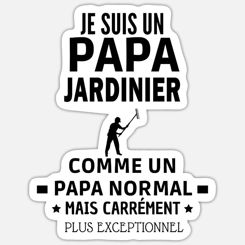 JARDINIER exceptionnel - Sticker taille S (10 x 10 cm) - blanc mat