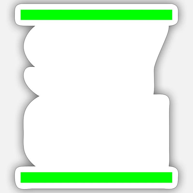 Sty grn (lignes) - Sticker taille S (10 x 10 cm) - blanc mat