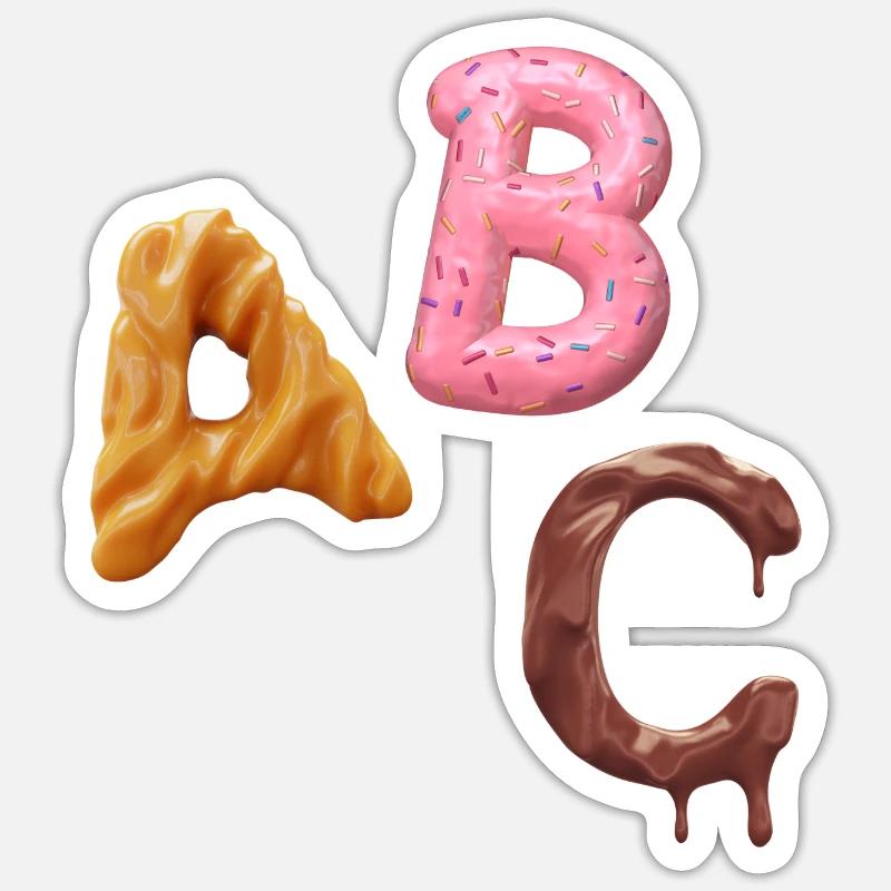 A B C - Sticker Größe S (10 x 10 cm) - Mattweiß
