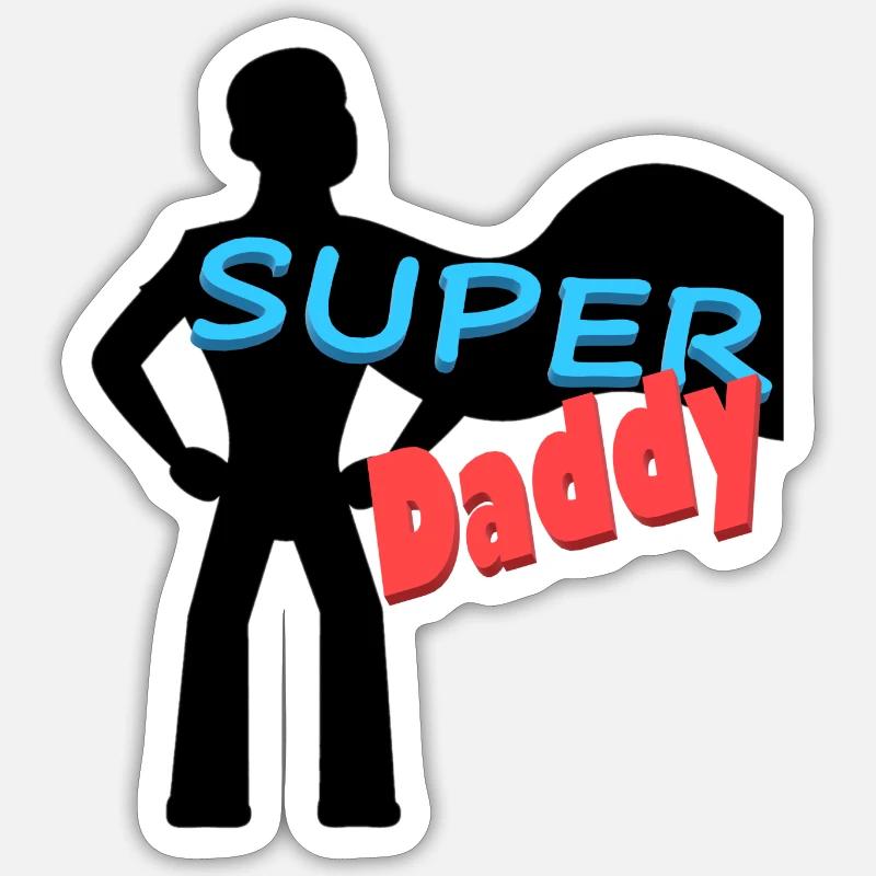 Super Daddy - Sticker Größe S (10 x 10 cm) - Mattweiß