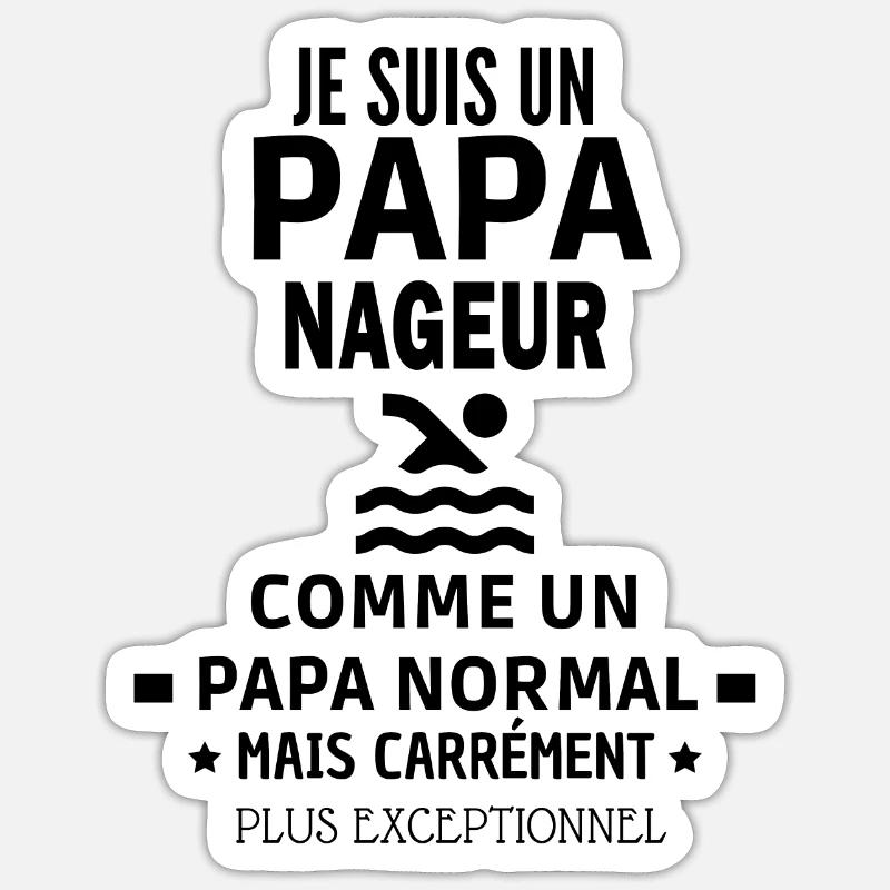 NAGEUR exceptionnel - Sticker taille S (10 x 10 cm) - blanc mat