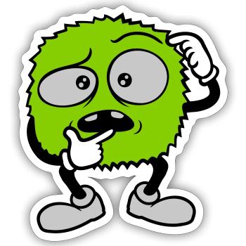 Comic skeptical face monster - Sticker size S (10 x 10 cm) - white matte - Front