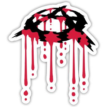 Goutte de symbole d'anarchie de sang - Sticker taille S (10 x 10 cm) - blanc mat - Devant