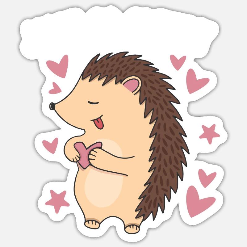 Hedgie Just So Sleepy Hedgehog - Sticker Größe S (10 x 10 cm) - Mattweiß
