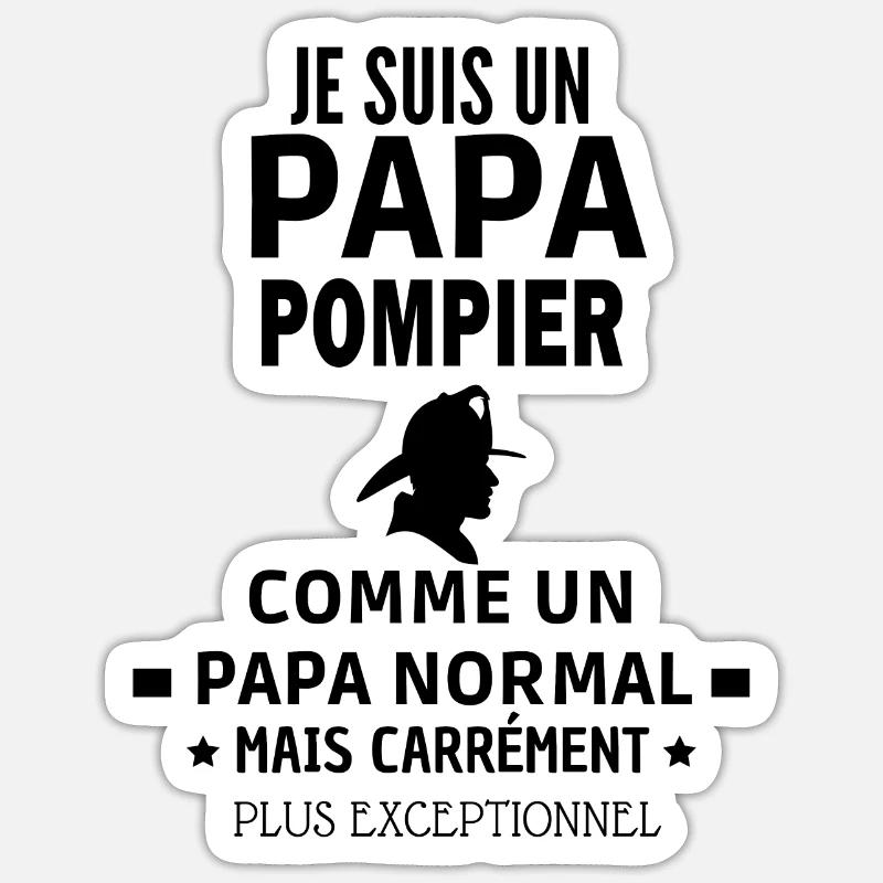 pompier exceptionnel - Sticker taille S (10 x 10 cm) - blanc mat