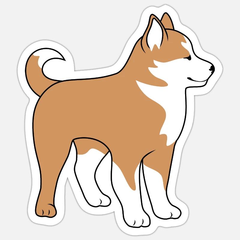 Mignon malamute - Sticker taille S (10 x 10 cm) - blanc mat