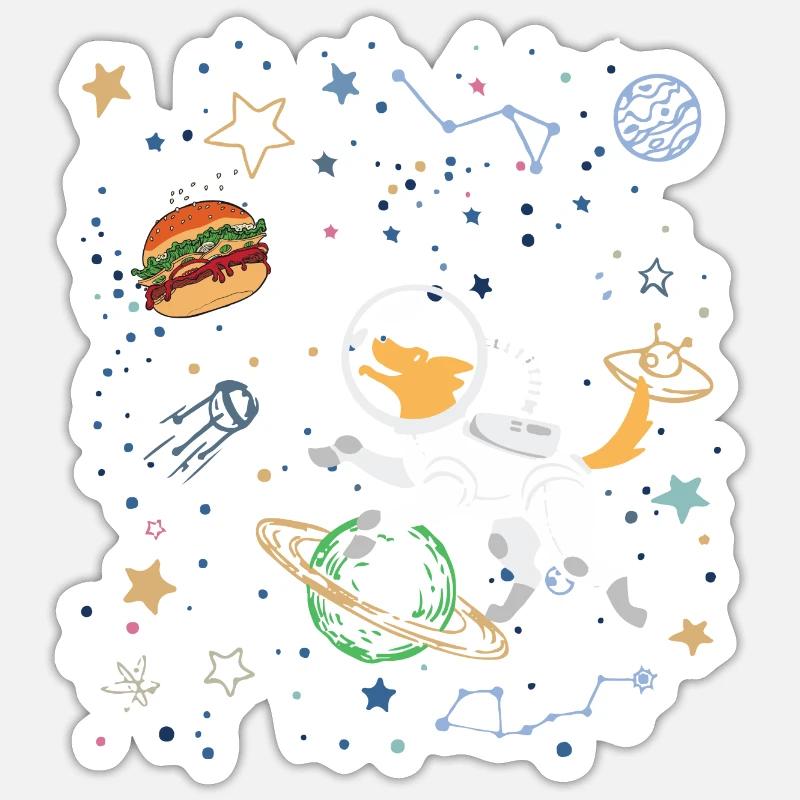 Explorateur de l’espace avec l’astronaute Fox Sticker taille S (10 x 10 cm)