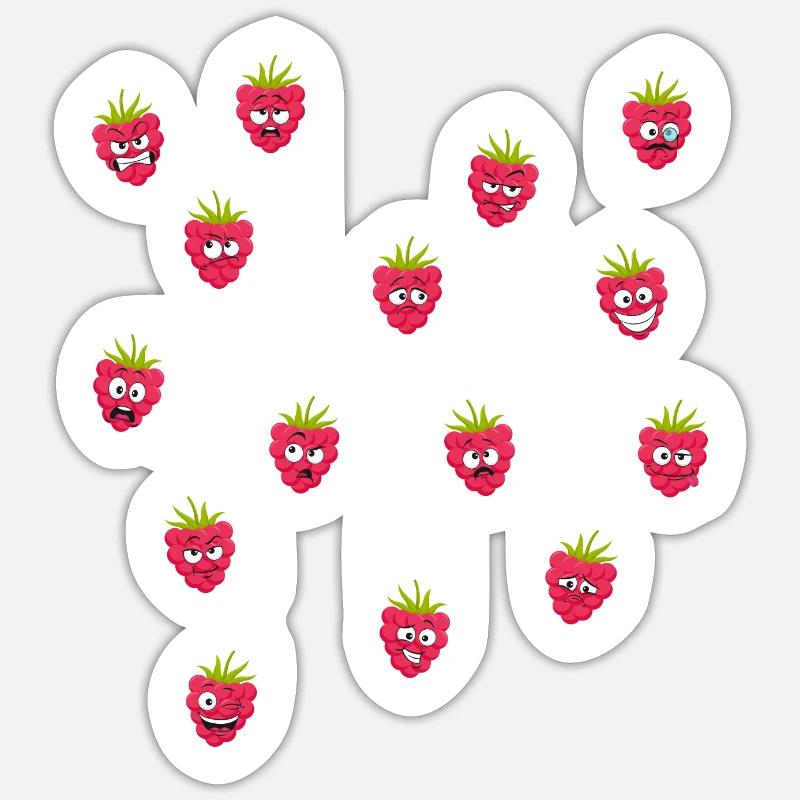 Raspberry - Sticker size S (10 x 10 cm) - white matte