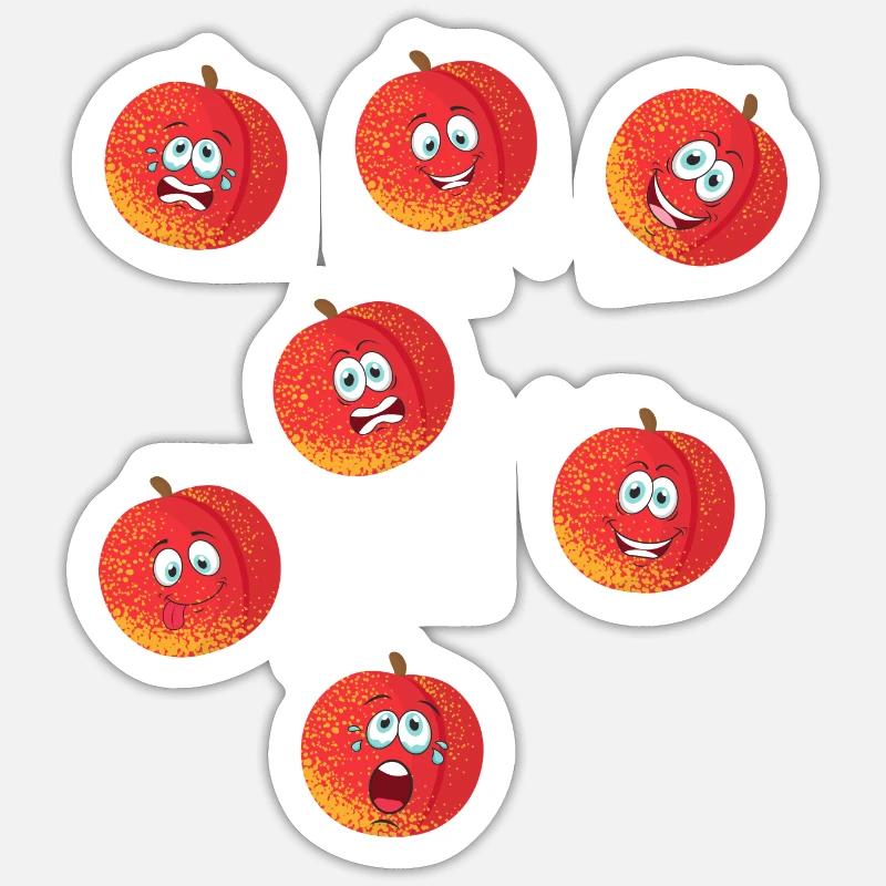 Nectarine - Sticker size S (10 x 10 cm) - white matte
