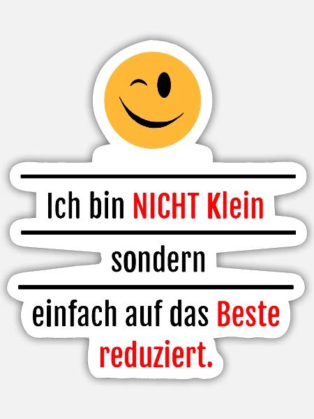 Größen Witz - Sticker Größe S (10 x 10 cm) - Mattweiß