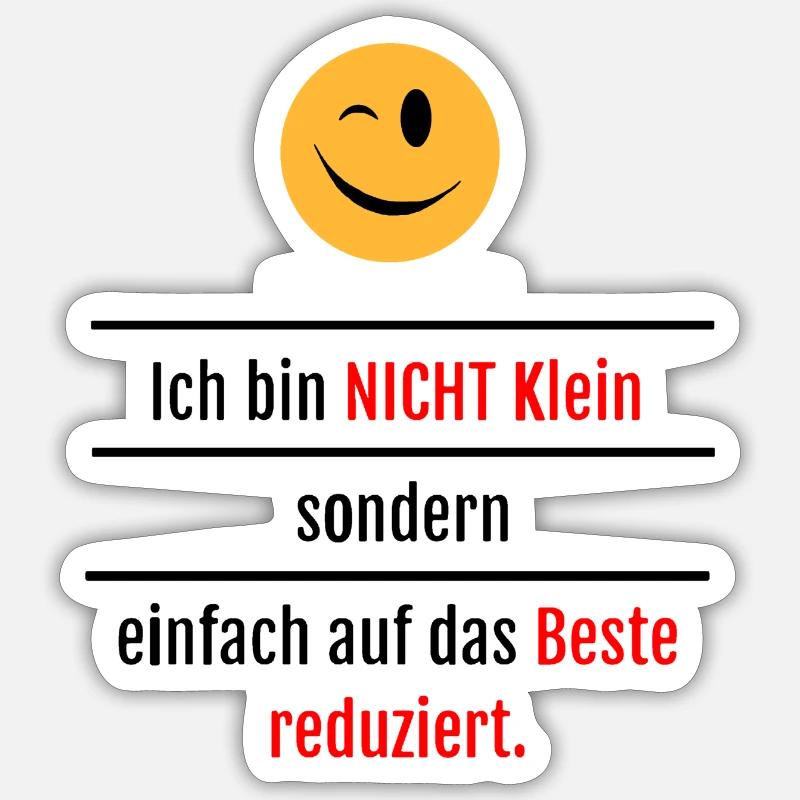 Größen Witz - Sticker Größe S (10 x 10 cm) - Mattweiß