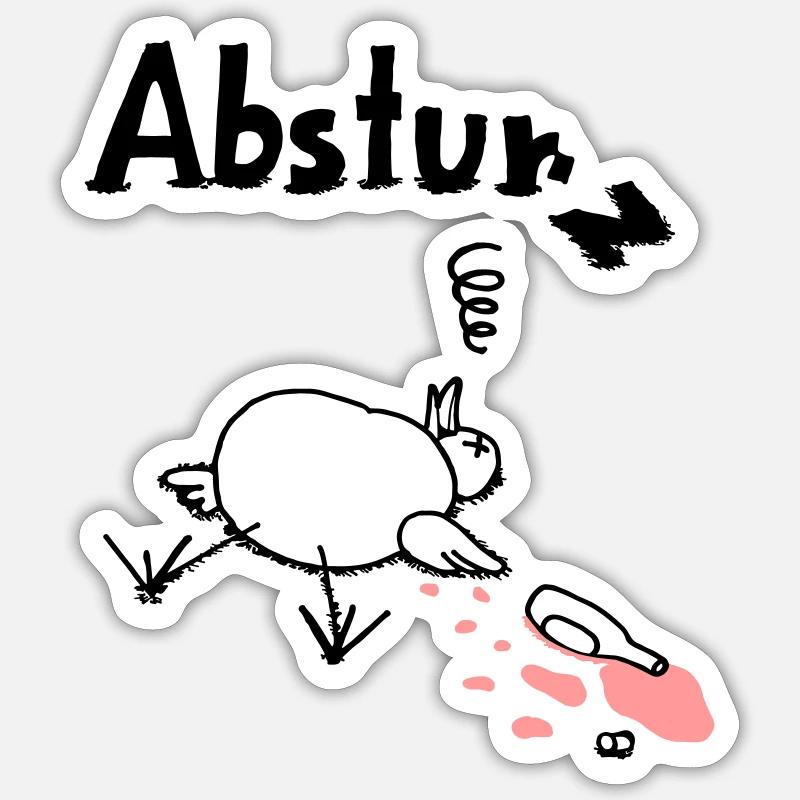 absturz - Sticker Größe S (10 x 10 cm) - Mattweiß