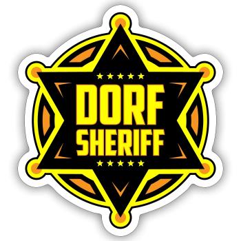 Farben änderbar | Dorf Sheriff - Sticker Größe S (10 x 10 cm) - Mattweiß - Vorne