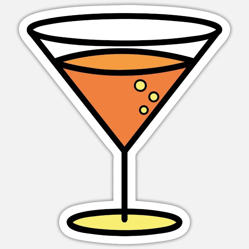 Cocktail - Sticker taille S (10 x 10 cm) - blanc mat