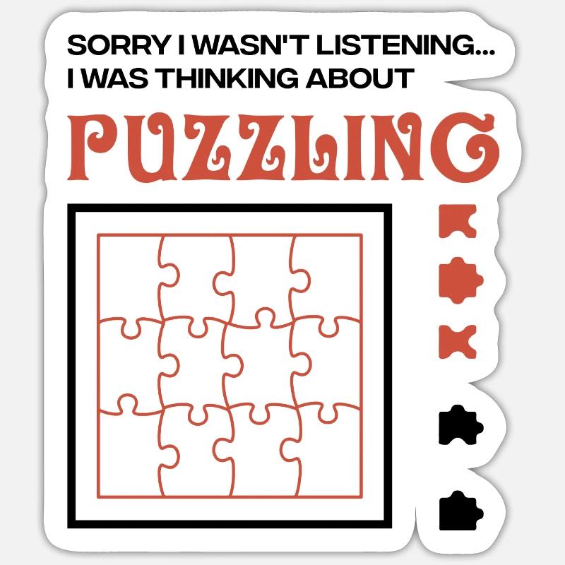Thinking About Puzzling Hobby Puzzler Jigsaw Sticker size S (10 x 10 cm)