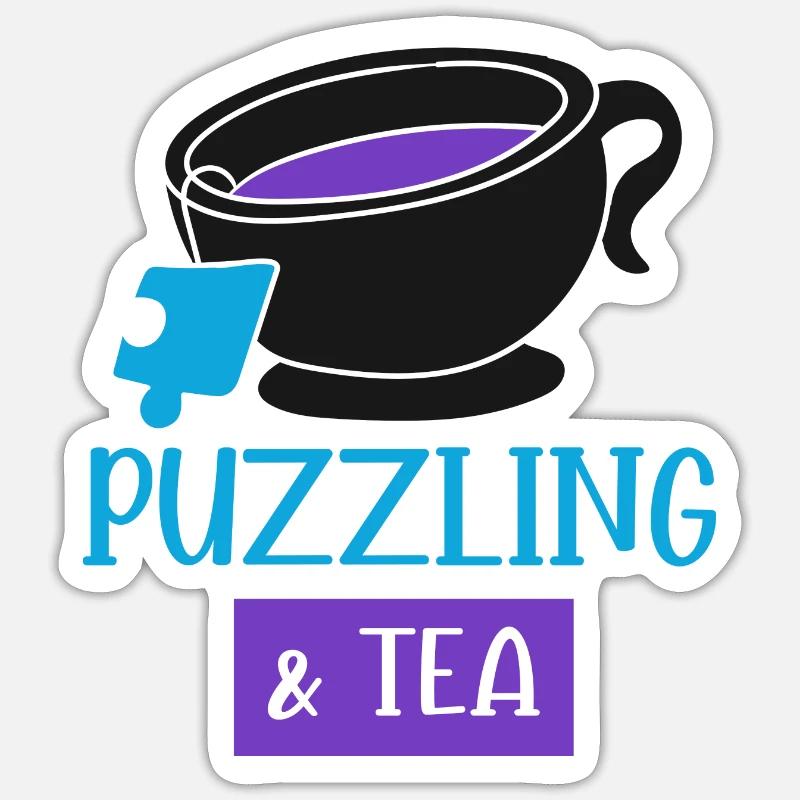 Puzzle de thé et de passe-temps Sticker taille S (10 x 10 cm)