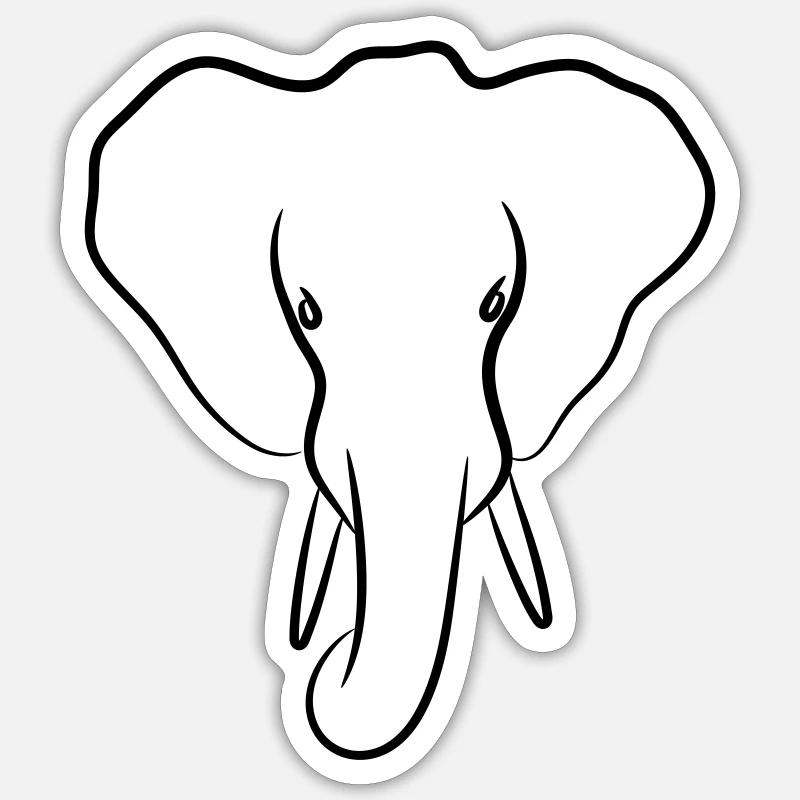 Elephant - Sticker size S (10 x 10 cm) - white matte