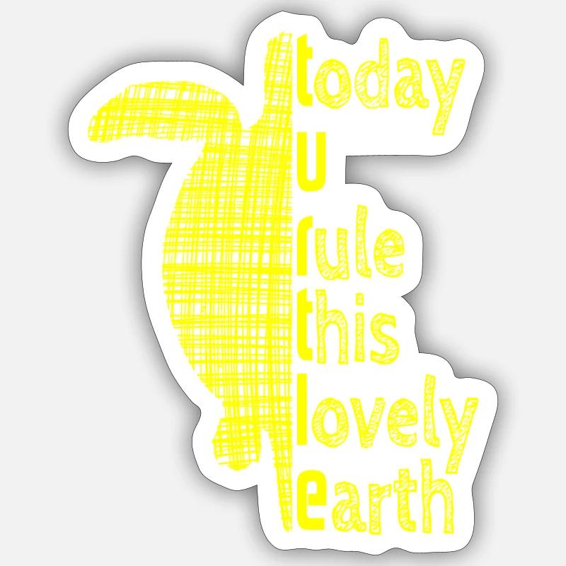 TURTLE - Sticker Größe S (10 x 10 cm) - Mattweiß