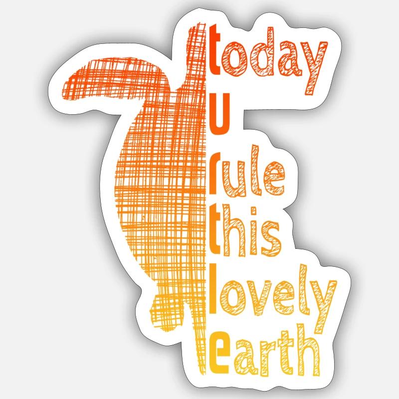 Turtle Sloga Schildkröte Spruch - Sticker Größe S (10 x 10 cm) - Mattweiß