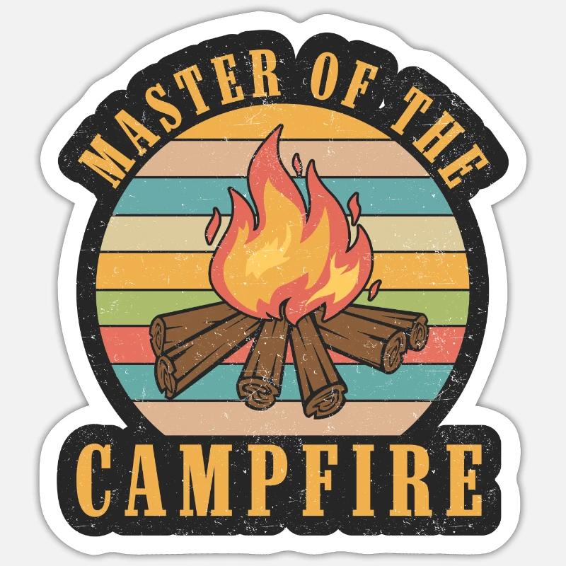 Maître du feu de camp Sticker taille S (10 x 10 cm)