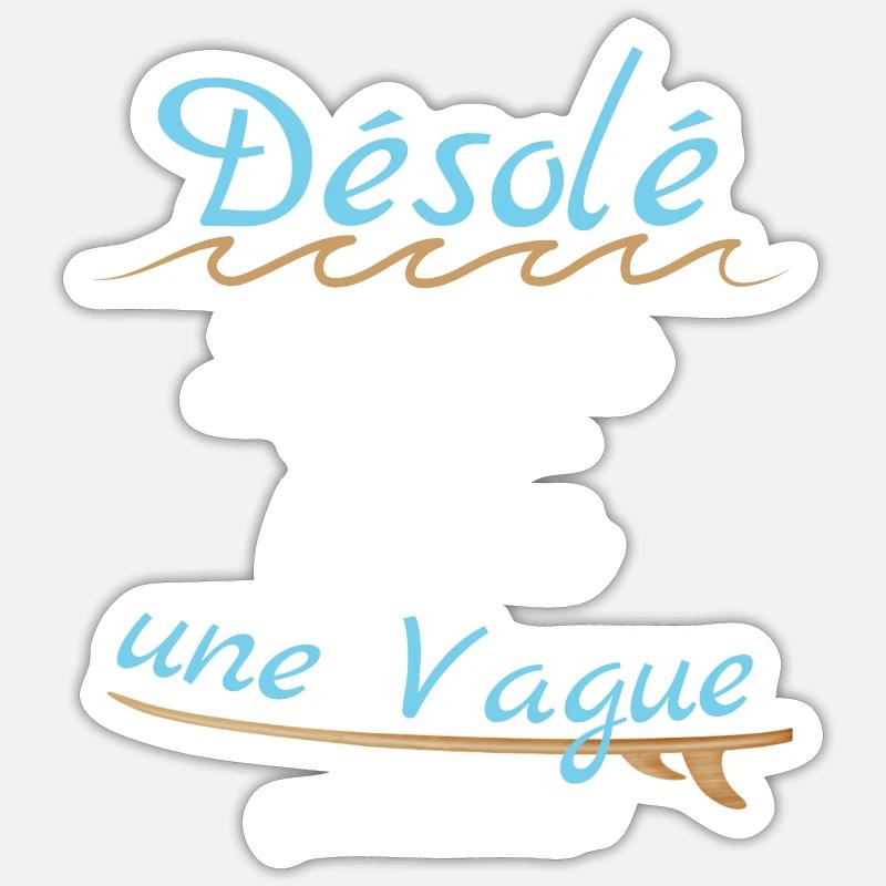 Texte Surfeur Fr - Sticker taille S (10 x 10 cm) - blanc mat