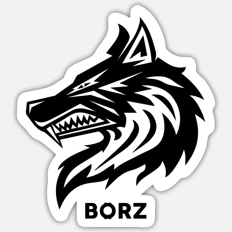 BORZ - Sticker size S (10 x 10 cm) - white matte