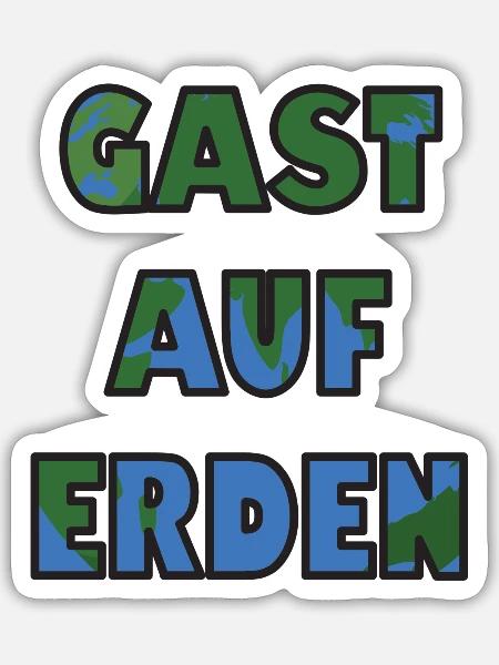 Erde planet Gast auf Erden - Sticker Größe S (10 x 10 cm) - Mattweiß