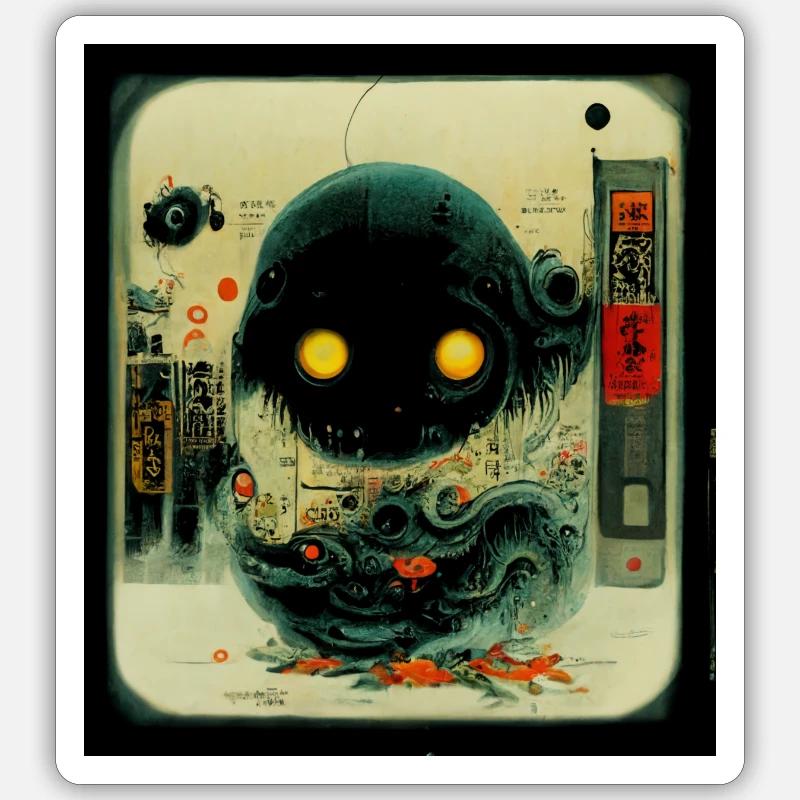 Image bizarre - Sticker taille S (10 x 10 cm) - blanc mat