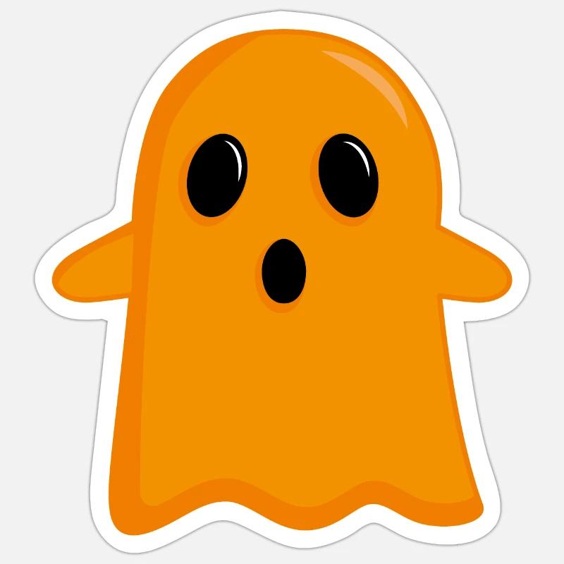Orange Geist - Sticker Größe S (10 x 10 cm) - Mattweiß