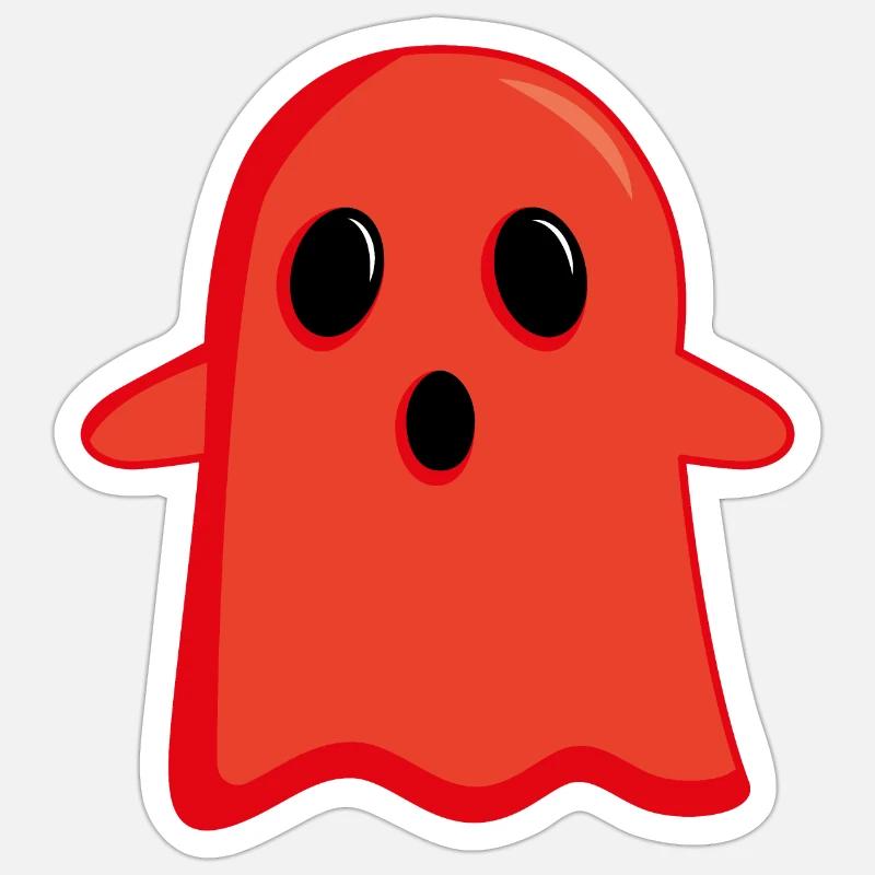 Red Ghost - Sticker size S (10 x 10 cm) - white matte