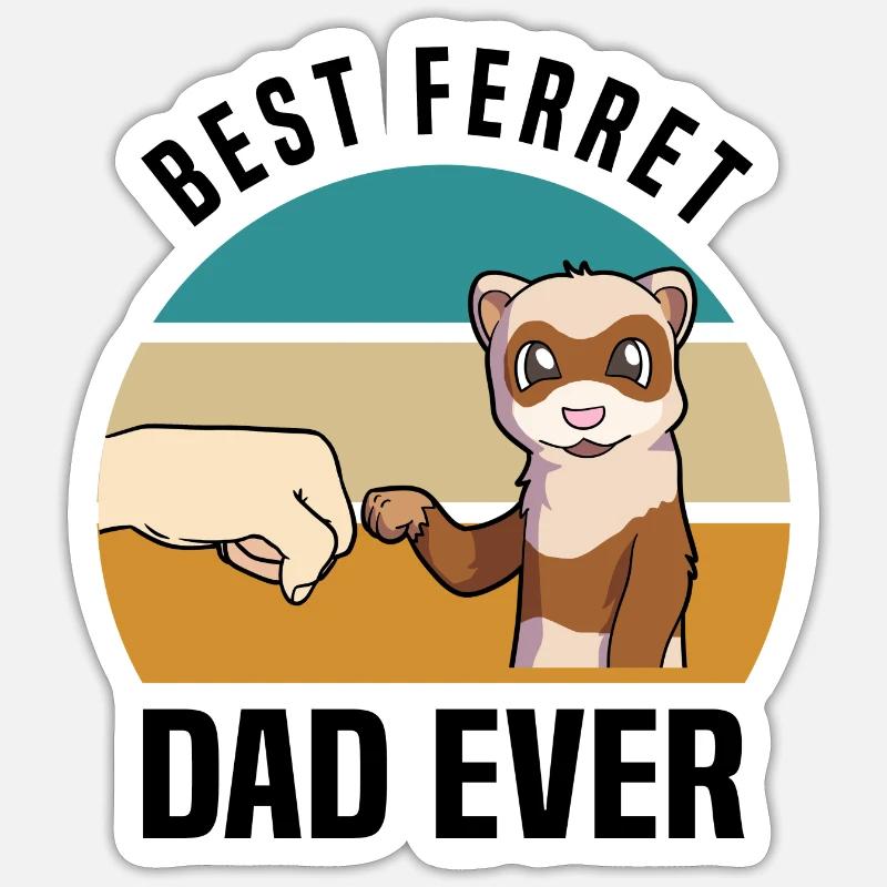 Frettchen - Sticker Größe S (10 x 10 cm) - Mattweiß