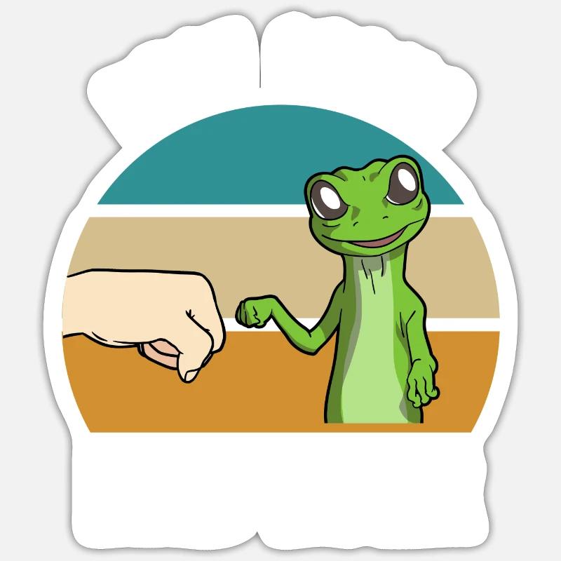 Gecko - Sticker Größe S (10 x 10 cm) - Mattweiß