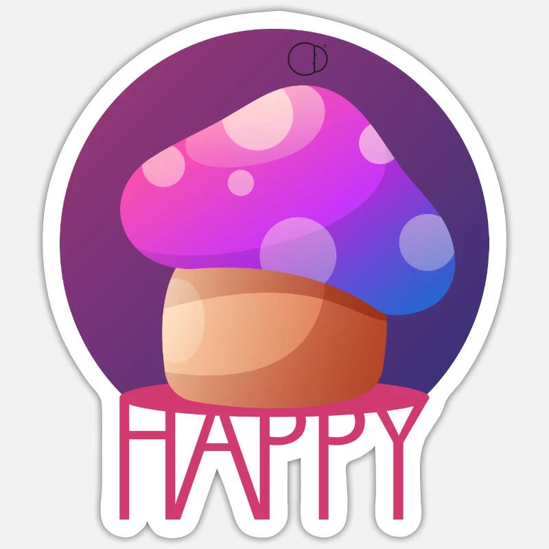 MAGIC MUSHROOM by CD - Sticker size S (10 x 10 cm) - white matte