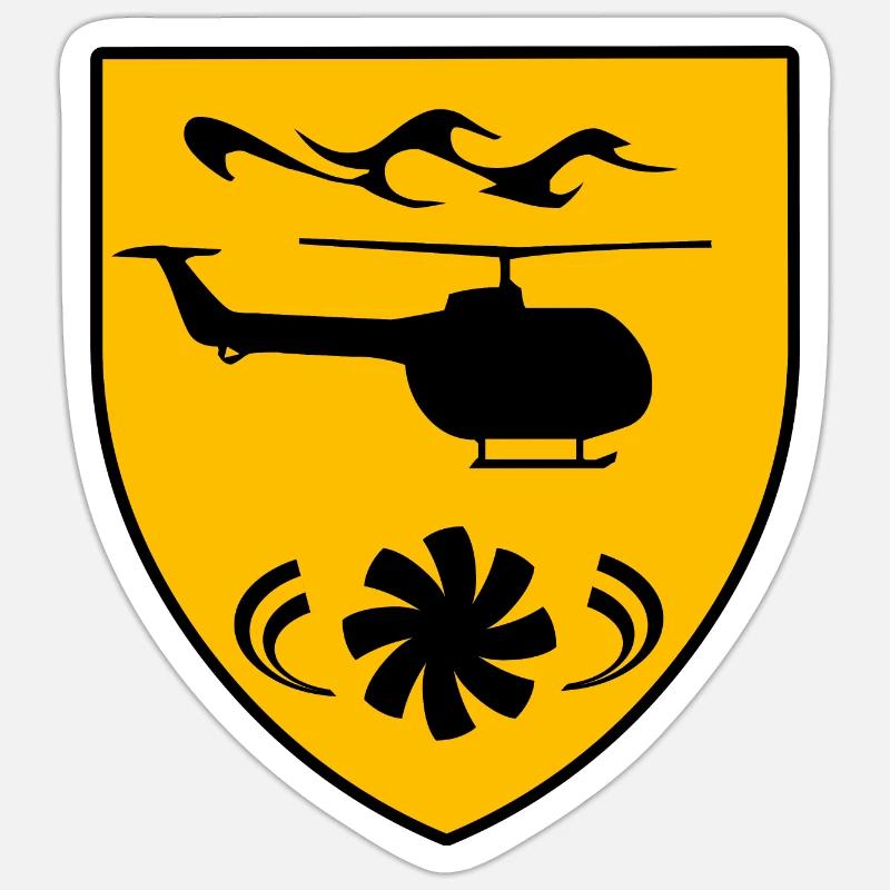 Hélicoptère - Sticker taille S (10 x 10 cm) - blanc mat
