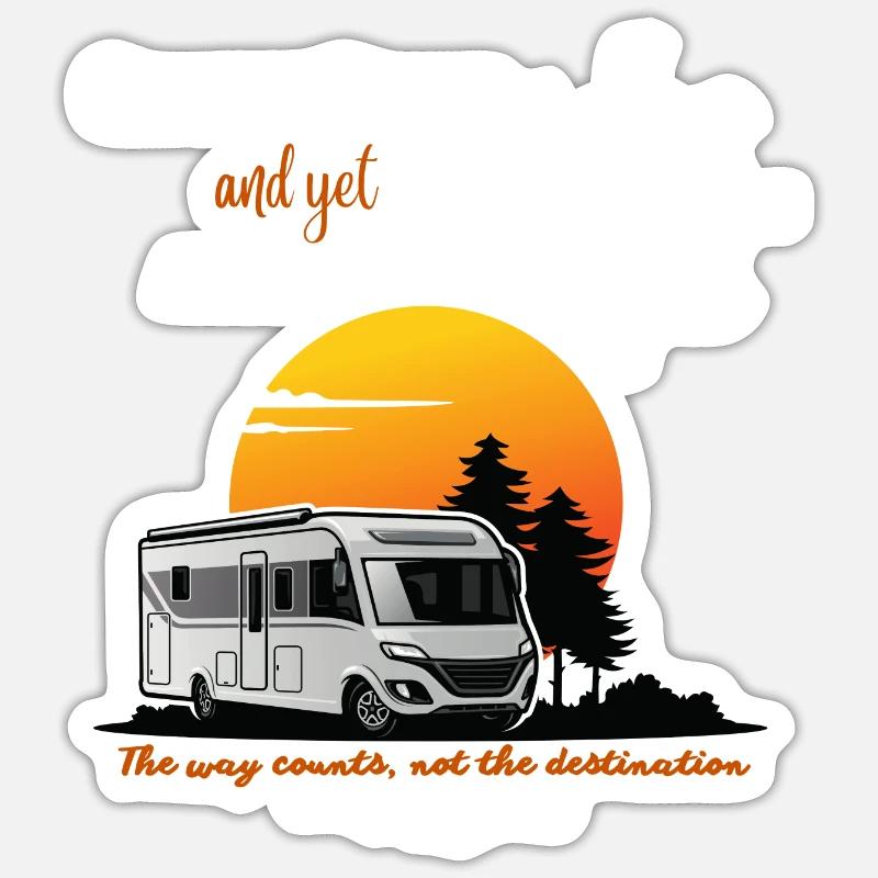 Camping Wohnmobil Spruch Englisch - Sticker Größe S (10 x 10 cm) - Mattweiß