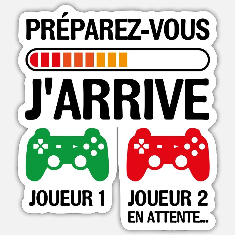 Préparez-vous j'arrive Sticker taille S (10 x 10 cm)