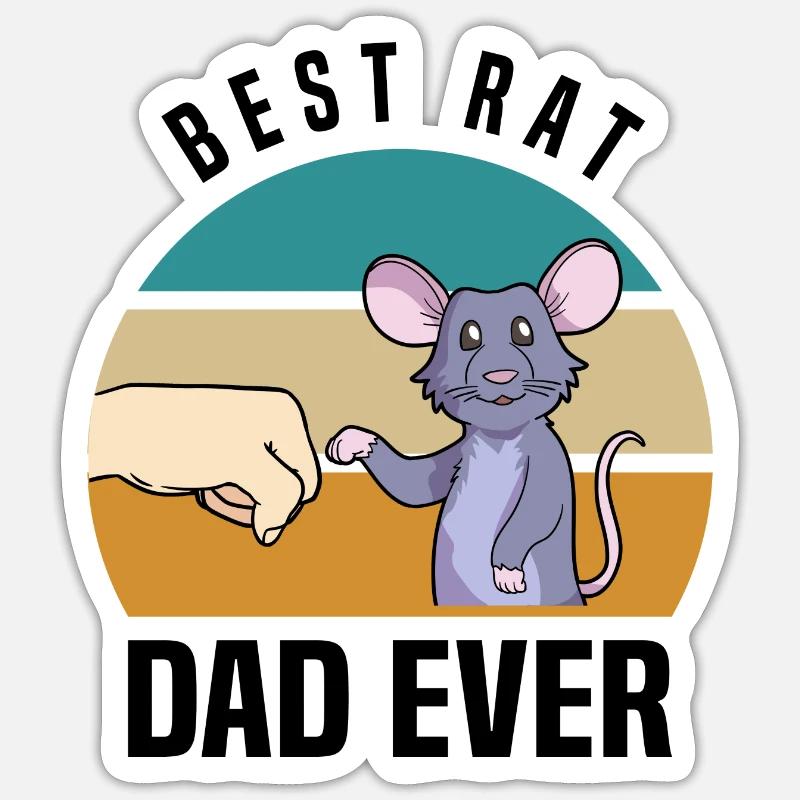 Rat - Sticker taille S (10 x 10 cm) - blanc mat