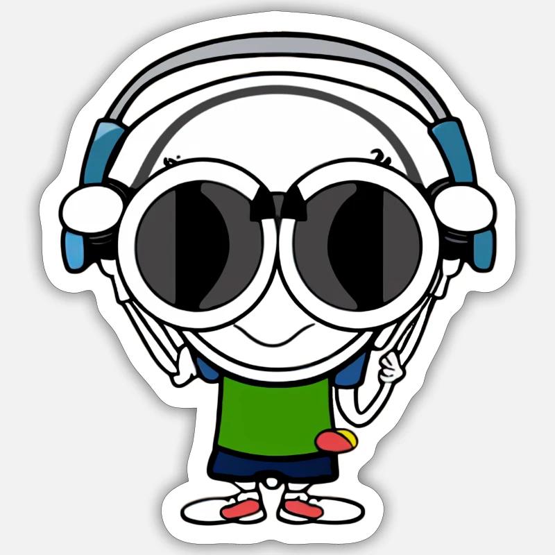 alan extraterrestre - Sticker taille S (10 x 10 cm) - blanc mat